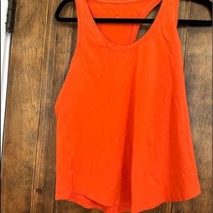 Orange lululemon soft racer back tank